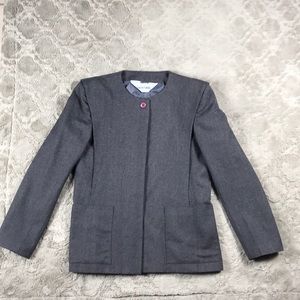 Diane Von Furstenberg Wool Blazer Herringbone DVF